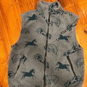 Kerrots Equestrian horse Vest Gray And Green Size Large